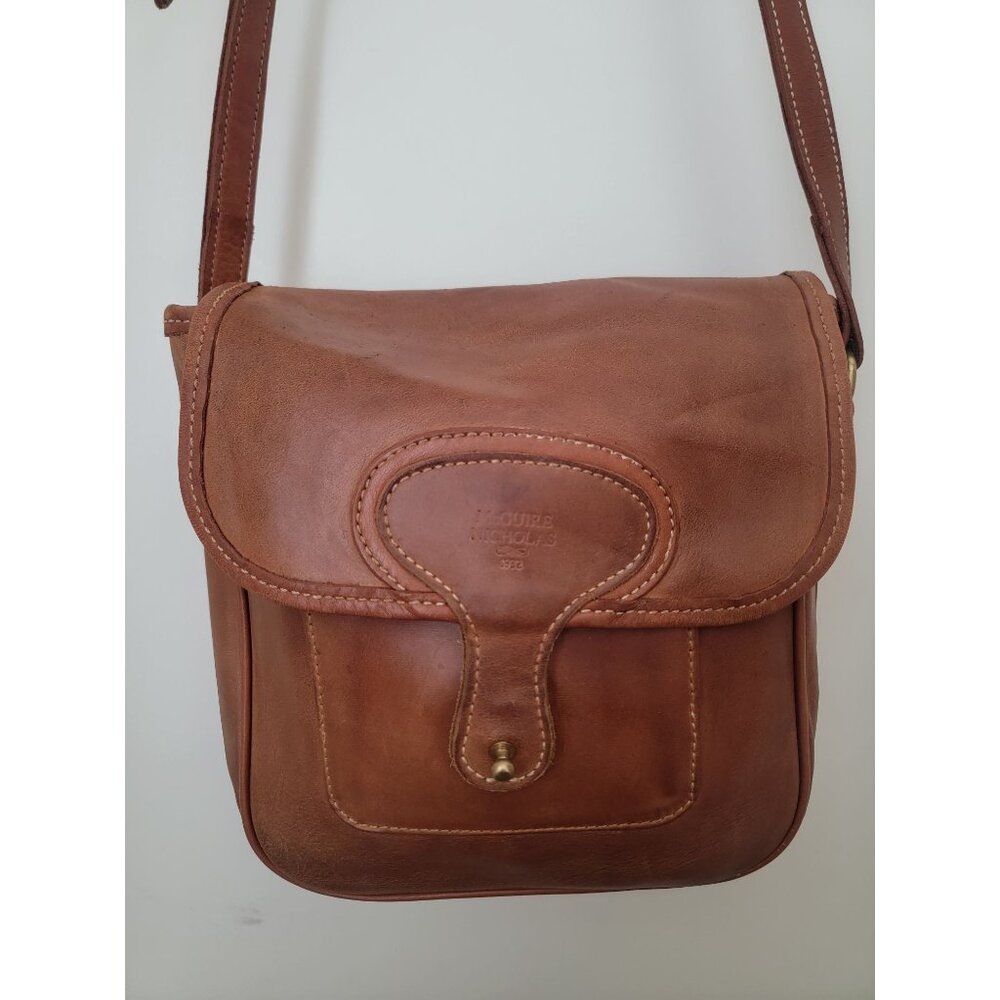 Vintage McGuire Nicholas Brown Raw Leather Crossbody Bag - Picture 4 of 9